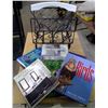 Image 1 : Metal Magazine Rack w/ 6 Books