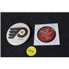 Image 1 : Vintage Philadelphia Flyers Pinback & Dairy Token
