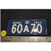 Image 1 : 1953 Wheaties Cereal Mini License Plate - Ontario