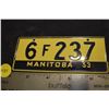 Image 1 : 1953 Wheaties Cereal Mini License Plate - Manitoba