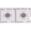 Image 1 : N.F.L.D. 1942c & 1943c Nickles .925 Silver A.U.55