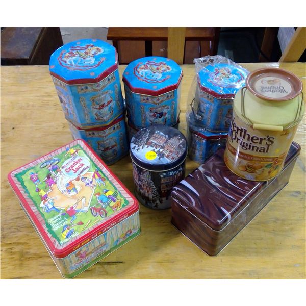 Lot of Storage Tins