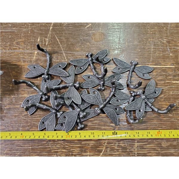 12 iron dragonfly hooks 4" wide