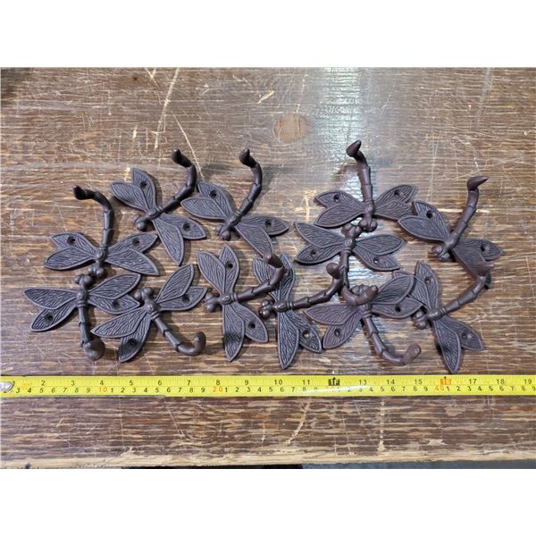 12 iron dragonfly hooks 4" wide