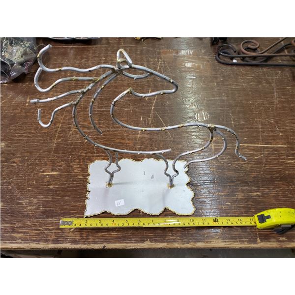 13 x 13" metal horse art
