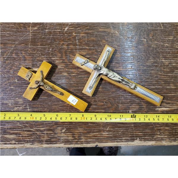 two vintage crucifixes