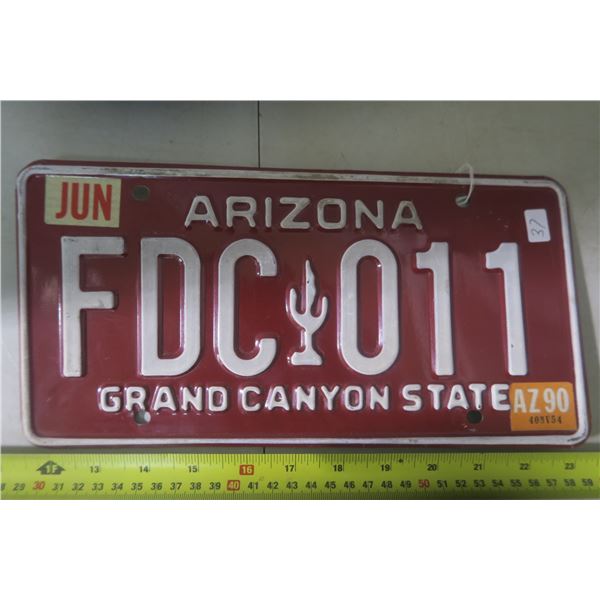 Arizona License Plate