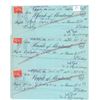 Image 1 : 3 Cheques with Can 3C Stamps BMO 1930's
