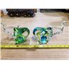 Image 4 : vintage hand blown glass elephants kissing sculptures