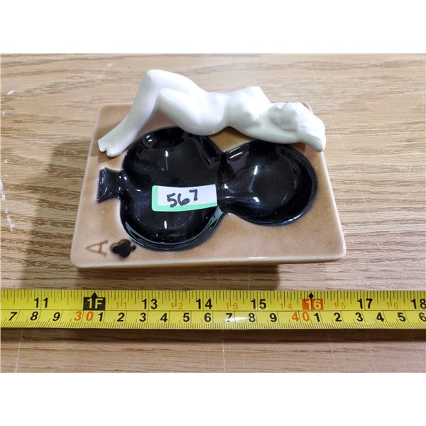 nude lady ace of clubs trinket dish 5952 Japan