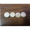 Image 1 : four 1967 silver Canadian quarters
