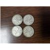 Image 1 : Four silver Canadian quarters 1953, 56, 57, 59
