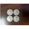 Image 2 : Four silver Canadian quarters 1953, 56, 57, 59