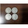 Image 2 : Four silver Canadian quarters 1942, 43, 44, 46