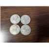 Image 1 : Four silver Canadian quarters 1938, 39, 40, 41