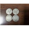 Image 1 : Four silver Canadian quarters 2-1920's, 2-1939