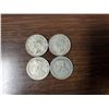 Image 2 : Four silver Canadian quarters 2-1920's, 2-1939