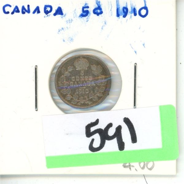 1910 Canada 5 cents
