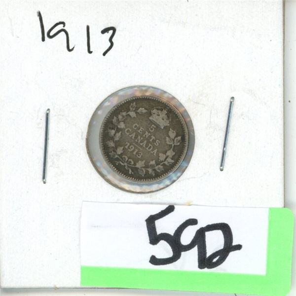 1913 Canada 5 cents