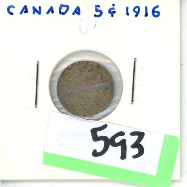 1916 Canada 5 cents