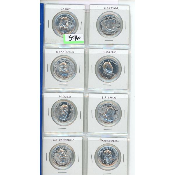 8 medals of Canadian explorers