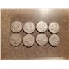 Image 1 : 8 Silver Canadian Quarters