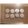 Image 1 : 8 Silver Canadian Quarters