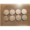 Image 1 : 8 Silver Canadian Quarters