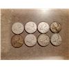 Image 1 : 8 Silver Canadian Quarters