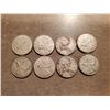 Image 1 : 8 Silver Canadian Quarters