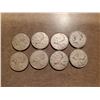 Image 1 : 8 Silver Canadian Quarters