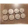 Image 1 : 8 Silver Canadian Quarters