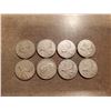 Image 1 : 8 Silver Canadian Quarters