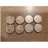 Image 1 : 8 Silver Canadian Quarters