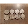 Image 1 : 8 Silver Canadian Quarters