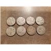 Image 1 : 8 Silver Canadian Quarters