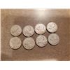 Image 1 : 8 Silver Canadian Quarters