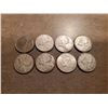 Image 1 : 8 Silver Canadian Quarters