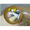Image 3 : vintage sewing basket with hankies, Henckel  scissors, + heart