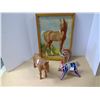 Image 1 : 3 piece horse folk art