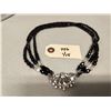 Image 1 : Unique black & crystal necklace - clasp in front, 18" long