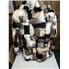 Image 2 : Patchwork French Rabbit fur jacket, size 14, quilted lining, some wear on left elbow. Late 70's vint