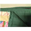 Image 3 : 60 x 76" (twin) patchwork bedspread - green on reverse, some hand stitching