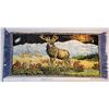Image 1 : Vintage Elk stag velvet tapestry 39 X 19