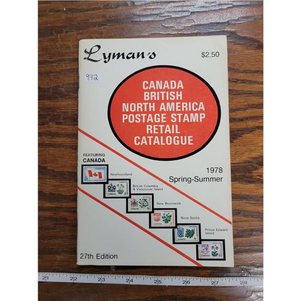 Lyman’s Canada British North America Postage Stamp Retail Catalogue Spring-Summer 1978. 27th Edition