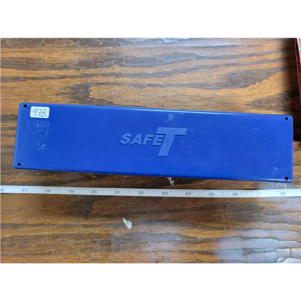 Blue SafeT hard plastic holder for housing 2X2s. Used.