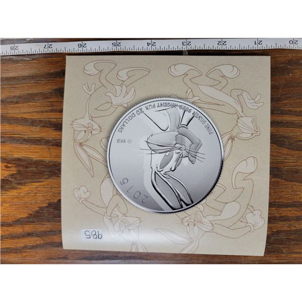 2015 Bugs Bunny Silver $20. .9999 pure silver. In folder of issue.