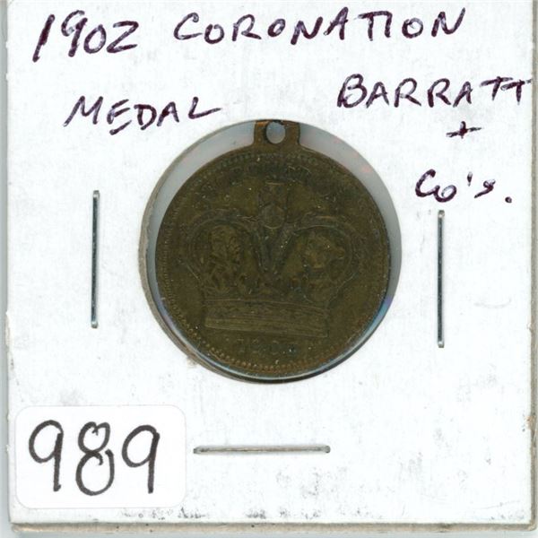 Great Britain. Barratt & Co’s Coronation Medal for King Edward VII. Dated 1902, the year of his coro