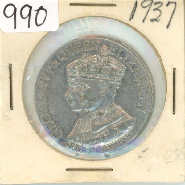 Great Britain. 1937 Coronation medal for King George VI. Co-joined heads of George & Elizabeth. Alum