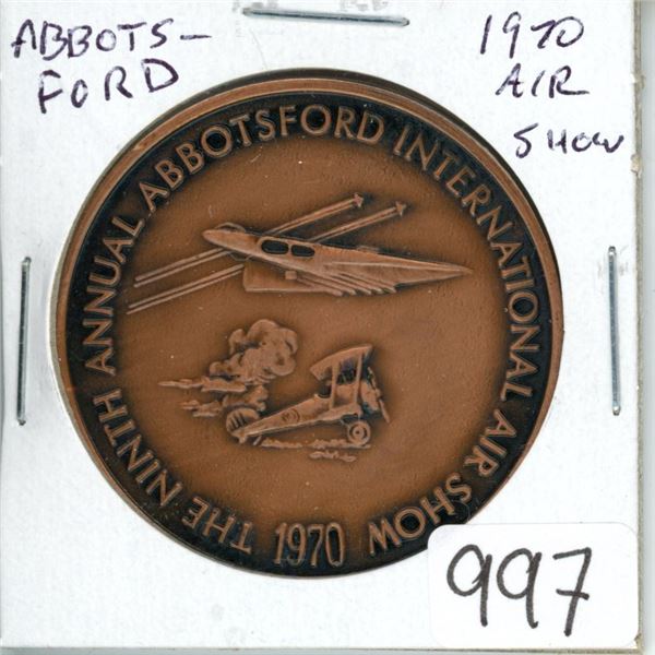 1970 Ninth Annual Abbotsford BC International Air Show Medal. BU.